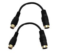 Traovien Lot de 2 câbles S-Vidéo vers RCA plaqué or composite RCA femelle vers S-Vidéo 4 broches Mini DIN femelle AV stéréo Audio Conversion Câble S-Vidéo 15 cm (4 broches femelle vers RCA femelle)