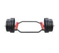 Trap Bar Barre de traction 30 mm Hex Bar 142 cm pour soulevés de terre et squats jusqu'à 150 kg Barre d'haltères avec clips à ressort pour entraînement à la maison, salle de gym, barre de triceps