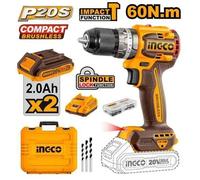 TRAPANO A PERCUSSIONE 20V COMPACT BRUSHLESS CON 2 BATTERIE 2AH CIDLI20602