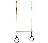 Trapèze à anneaux KBT en bois - Marque KBT - Pour adultes - Vert - Pour extérieur