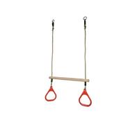 Kangui Trapèze balançoire en bois avec anneaux de gymnastique pour enfant