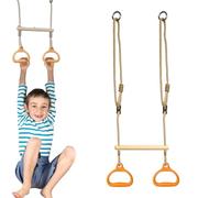 Trapeze Bar - Monkey Bar Swing - Swing Bars With Rings For Kids And Adults - Heavy Duty Playground Fitness Equipment For Indoor Outdoor Fun - Ergonomic Stable Monkey Bars, Backyard Jungle Gym