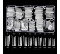 Trapezoid Stilettos False Nails Tips Full Covers 10 Sizes