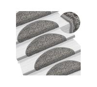 vidaXL Tapis d'escalier 15 pcs Gris 56x17x3 cm 133892
