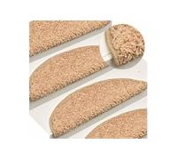 vidaXL Tapis d'escalier Demi-Rond 15 pièces 65 x 21 x 4 cm Doré Grand