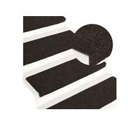 Vidaxl Tapis D'escalier 15 Pcs Tissu Aiguilleté 65x21 Cm Marron Foncé