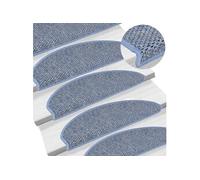 vidaXL Tapis d'escalier autocollants 15 pièces 56 x 20 cm Bleu