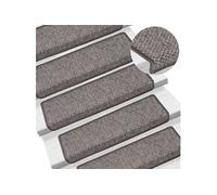 Vidaxl Tapis D'escalier Autocollants 15 Pcs 65x25 Cm Gris Et Beige