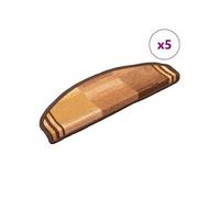 vidaXL Tapis d'escalier auto-adhésifs 5 pièces 65x21x4 cm Brun