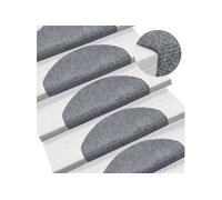 Tapis d'escalier - vidaXL - 5 pcs - Gris clair - 65x21x4 cm - Antidérapant et lavable