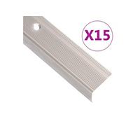 Nez de marche Forme en L 15 pcs Aluminium 100 cm Champagne