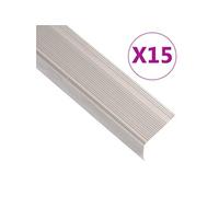 Nez de marche Forme en L 15 pcs Aluminium 100 cm Champagne