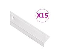 Nez de marche Forme en L 15 pcs Aluminium 100 cm Argenté