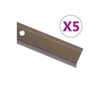 Trapneuzen L-vormig 5 st 100 cm aluminium bruin146762
