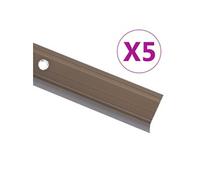 Nez de marche Forme en L 5 pcs Aluminium 100 cm Marron