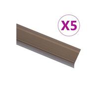 Trapneuzen L-vormig 5 st 100 cm aluminium bruin146767