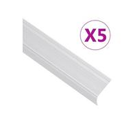 Nez de marche Forme en L 5 pcs Aluminium 100 cm Argenté