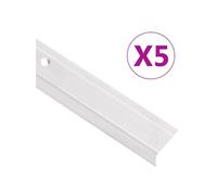 Nez de marche Forme en L 5 pcs Aluminium 90 cm Argenté