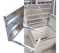 Trappe d'accès à toit plat en acier inoxydable, porte de grenier, porte d'évacuation de grenier, 100 kg, couvercle de trou d'homme avec joint en caoutchouc, dimensions intérieures de 89,9 x 89,9 cm