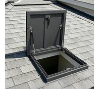 Trappe d'accès au gaz hydraulique avec poignée intérieure verrouillable, joint en caoutchouc scellé, fenêtre de sortie de toit plat, 80 x 80 cm / 31.5x31.5in - et solution d'accès sécurisé