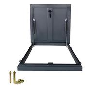 Trappe d'accès au toit 30 34 36 38 40, couvercles de trou d'homme de toit gris, trappe d'entrée de plafond en acier avec poignée et vérin à gaz(25x40in(63.5x101.5cm))