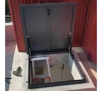 Trappe d'accès au toit avec barres de soutien hydrauliques, ouverture interne uniquement pour grille d'aération de cave et accès au toit, construction en acier robuste