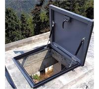 Trappe d'accès au toit - Couvercle de sortie résistant aux intempéries avec vérin à gaz, poignée et loquet de porte, porte de sécurité en acier durable pour un accès facile au toit