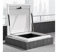 Trappe d'accès au toit en acier avec vérin à gaz et poignée - Solution d'accès durable pour grenier/sous-sol - Ouverture facile - 100 x 45 cm - Ouverture de toit blanche pour amélioration de la maison