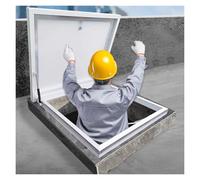 Trappe d'accès au toit en acier galvanisé - Couvercle d'évacuation carré commercial pour grenier, sous-sol, terrasse - Porte de cave rabattable avec poignée et protection contre les intempér