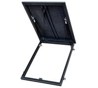 Trappe d'Accès au Toit en Acier Galvanisé, Trappe de Toit avec Poignée Verrouillable et Verin Hydraulique, Couvercle Isolé Étanche pour Toits Résidentiels Inclinés ou Plats(90x90cm)