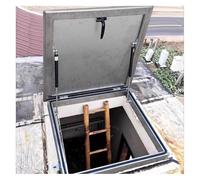 Trappe d'accès au toit en acier inoxydable - Porte de maintenance carrée et rectangulaire pour accès d'urgence, tête de puits, couvercle de cave, 55,9 x 91,4 cm - Qualité commerciale durable