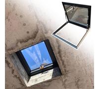 Trappe d'accès au toit en alliage d'aluminium - 1 couverture de fenêtre de terrasse d'aération pour véranda, accès d'urgence 85 x 75 cm, design durable et léger, parfait pour un usage domestique et