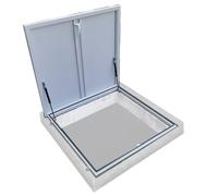 Trappe D'accès Au Toit en Aluminium, Couvercle D'accès D'urgence avec Poignée Verrouillable, Fenêtre de Toit Étanche en Acier pour Accès D'urgence, Trappe de Toit(White,60x60cm/24x24in)