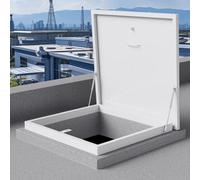 Trappe D'accès au Toit, Porte Antivol en Acier pour Toit, Plaque de Recouvrement de Trappe de Toit en Acier Galvanisé avec Poignée Intérieure, Vérins Hydrauliques(85x85cm/33X33in)