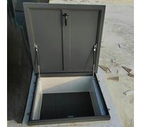 Trappe d'accès au Toit pour bâtiments commerciaux, Plaque de puits de lumière galvanisée, Porte extérieure étanche pour sous-Sol, Trappe de Toit Durable pour entrepôts, LXW-60x70cm (Noir)