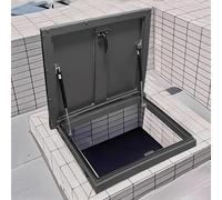 Trappe d'accès de Toit Commerciale, Couvercle de Sortie de Cave/Trou d'homme en métal Gris avec Joint d'étanchéité en Caoutchouc, Couvercle de Trappe de Toit carré extérieur étanche, Install