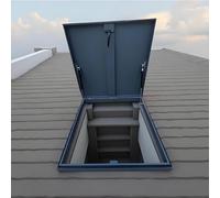 Trappe d'accès de toit en acier galvanisé robuste - 60 x 80 cm pour accès d'urgence et entretien du toit, housse de grenier résistante aux intempéries, solution de sécurité