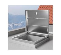 Trappe d'accès de Toit en Acier Inoxydable 304 - Couvercle de Drainage d'urgence Durable pour puits de lumière, étanche à la Pluie, 65 x 65 cm (25,6 x 25,6 Pouces), Porta