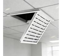 Trappe d'accès de toit en alliage d'aluminium avec grille de ventilation et filet de filtre pour maisons, bureaux, usines, hôtels, grenier et cave (80 x 24,9 cm)