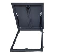 Trappe d'accès de toit en aluminium galvanisé avec poignée d'interrupteur, porte de sol pour cave 100 x 100 cm, finition grise