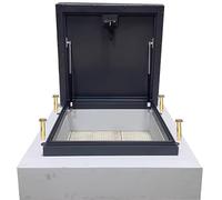 Trappe d'accès de toit en métal avec poignée de verrouillage et joint en caoutchouc - Couvercle de sortie de grenier commercial/sous-sol, couverture carrée pour fenêtre de toit de 39 cm (59,9 x 70,1