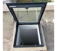 Trappe d'accès de toit portable en aluminium avec grandes fenêtres de toit - Étanche à la pluie - Fenêtre d'éclairage de toit plat pour couloir, loft, escalier et garage - Design pour un accès facile