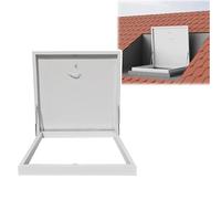 Trappe d'accès en acier galvanisé pour fenêtre de toit - Couvercle d'inspection de sécurité avec loquet de porte et poignée pour un accès facile au patio, terrasse, sous-sol - 86 x 81 cm