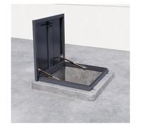 Trappe d'accès pour grenier en acier galvanisé - Grande porte de sécurité commerciale pour puits de toit, couverture d'exportation pour fosse/sous-sol (taille intérieure 95 x 100 cm)