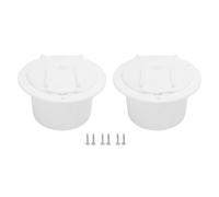 Trappe de Câble électrique, 2 Ensembles de Couvercles de Trappe de Cordon Rond pour Camping-Car, Couvercle Rabattable de Trappe de Câble de Cordon d'alimentation à Clipser avec Vis