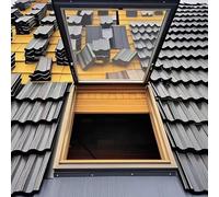 Trappe de fenêtre de sous-sol en alliage d'aluminium, Fenêtre d'aération et d'éclairage, Trappe d'entretien pour charpente extérieure, Couvercle de puits de lumière vitré pour toit de maison.