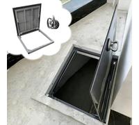 Trappe de Sous-sol Porte d'accès aux Combles Dissimulée et Sans Joint Apparent, Porte de Cave Encastrée, Facile à Installer Soi-même, Ouverture à 90°, Sortie(W25xL34in)