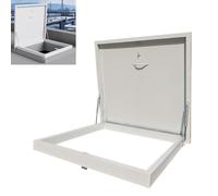 Trappe de toit blanche résistante à la pluie - Porte d'accès au grenier - Cadre en acier galvanisé - Poignée en alliage d'aluminium - Levier hydraulique pour une ventilation facile - Couvercle de tête