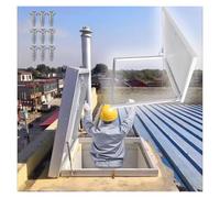 Trappe de Toit Commerciale, Trappe d'accès aux combles Rabattable Blanche, kit de Remplacement d'amortisseurs avec poignée et Interrupteur, Couvercle de Trappe d'entretien pour écoles/atelie