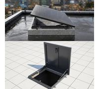 Trappe de Toit de Grenier en Acier galvanisé, fenêtre d'évacuation avec Support hydraulique, Chapeau de puits de lumière relevable - Panneau d'accès Durable de 61 x 76 cm pour Un accès et Un